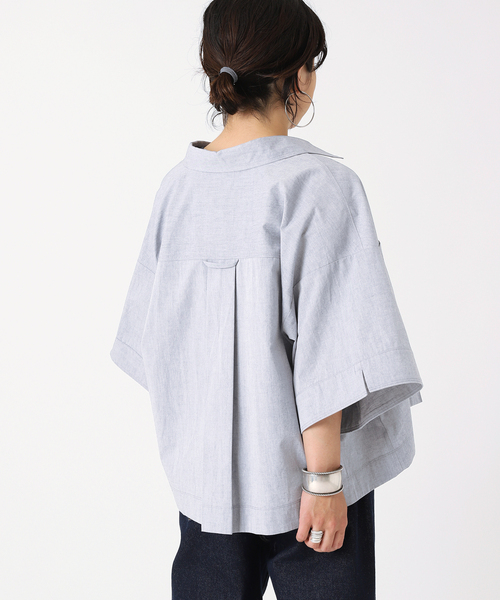 B.C STOCK(ベーセーストック)の「クロップ丈シャツ(シャツ/ブラウス・レディース・ホワイト/グリーン/ブルー・FREE)」の16枚目の写真