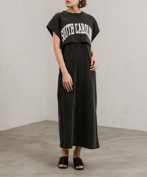 GOOD ROCK SPEED（グッドロックスピード）の「【GOOD ROCK SPEED】キャミワンピ&Tシャツセット（ワンピース・レディース・ブラック・FREE）」の4枚目の写真