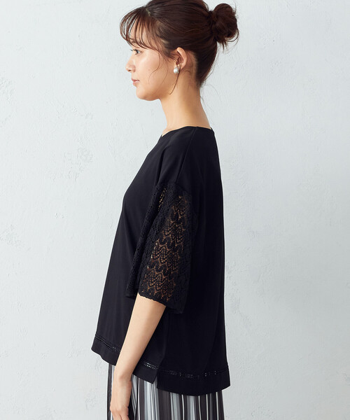 COMME CA ISM（コムサイズム）の「レース　フレアスリーブカットソー（Tシャツ/カットソー・レディース・ホワイト/ブラック・M/L）」の11枚目の写真