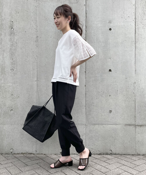 COMME CA ISM（コムサイズム）の「レース　フレアスリーブカットソー（Tシャツ/カットソー・レディース・ホワイト/ブラック・M/L）」の21枚目の写真