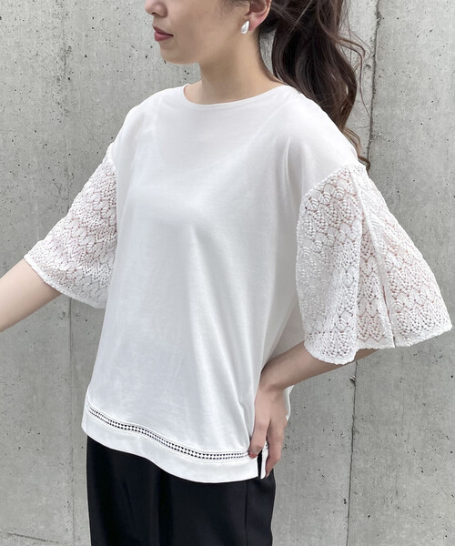 COMME CA ISM（コムサイズム）の「レース　フレアスリーブカットソー（Tシャツ/カットソー・レディース・ホワイト/ブラック・M/L）」の20枚目の写真