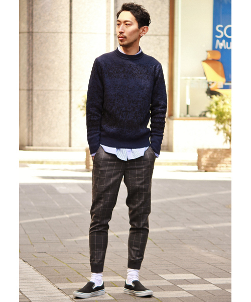 EDIFICE（エディフィス）の「◇グラデーションジャガード　クルーネックニット（ニット/セーター・メンズ・ホワイト/ブルー・46/48/44）」の11枚目の写真