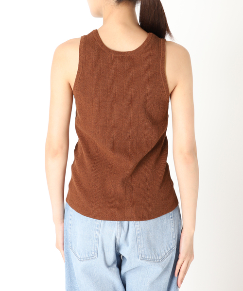 IENA（イエナ）の「maison 撚り杢アメスリタンクトップ（タンクトップ・レディース・ブラウン/ライトグリーン・FREE）」の6枚目の写真