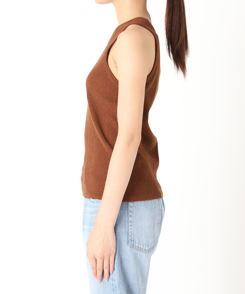 IENA（イエナ）の「maison 撚り杢アメスリタンクトップ（タンクトップ・レディース・ブラウン/ライトグリーン・FREE）」の8枚目の写真