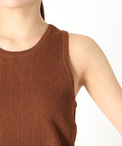 IENA（イエナ）の「maison 撚り杢アメスリタンクトップ（タンクトップ・レディース・ブラウン/ライトグリーン・FREE）」の9枚目の写真