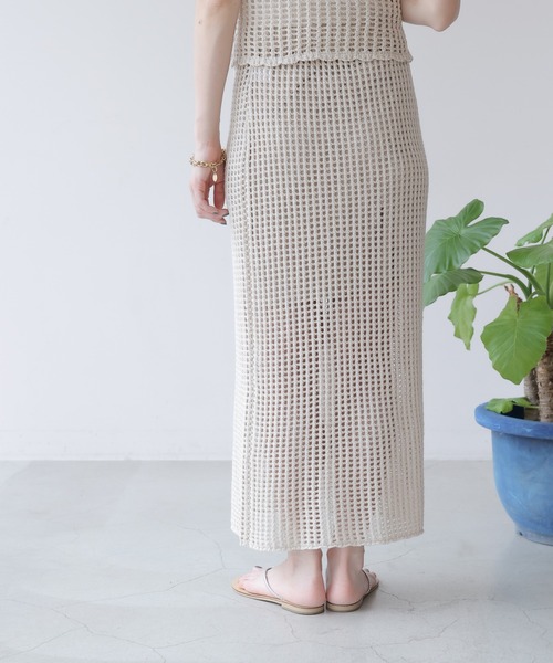 frames RAY CASSIN(フレームスレイカズン)の「WEB限定. メッシュニットスカート(スカート・レディース・ブルー/キナリ・FREE)」の9枚目の写真