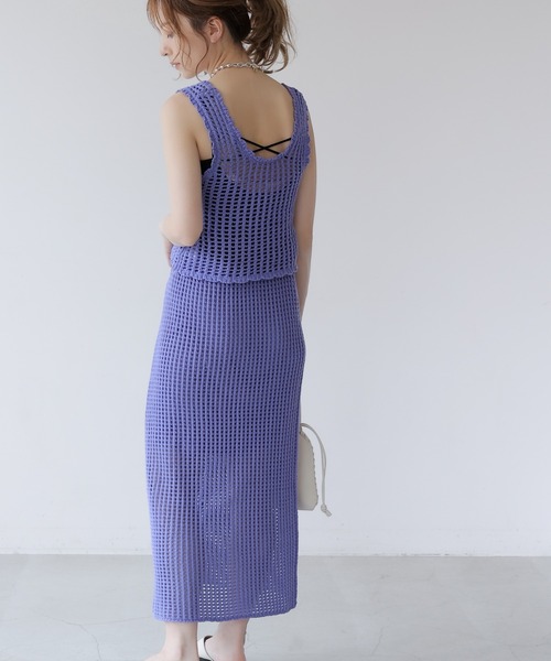 frames RAY CASSIN(フレームスレイカズン)の「WEB限定. メッシュニットスカート(スカート・レディース・ブルー/キナリ・FREE)」の21枚目の写真