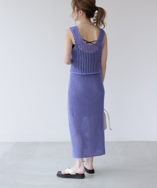 frames RAY CASSIN(フレームスレイカズン)の「WEB限定. メッシュニットスカート(スカート・レディース・ブルー/キナリ・FREE)」の14枚目の写真