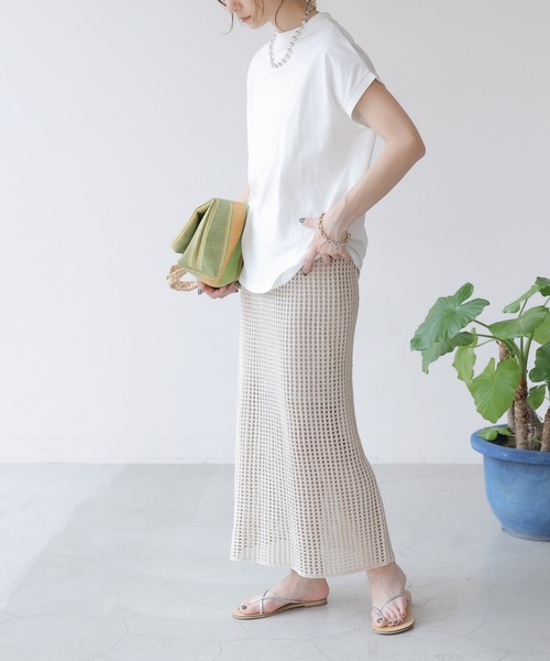 frames RAY CASSIN(フレームスレイカズン)の「WEB限定. メッシュニットスカート(スカート・レディース・ブルー/キナリ・FREE)」の20枚目の写真