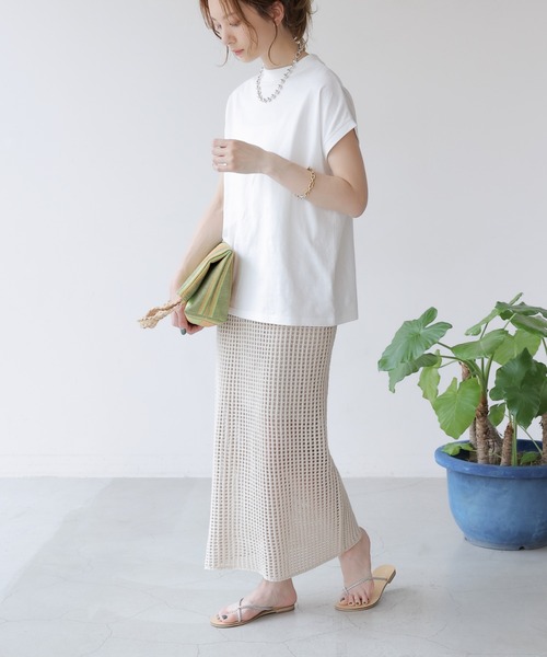 frames RAY CASSIN(フレームスレイカズン)の「WEB限定. メッシュニットスカート(スカート・レディース・ブルー/キナリ・FREE)」の13枚目の写真