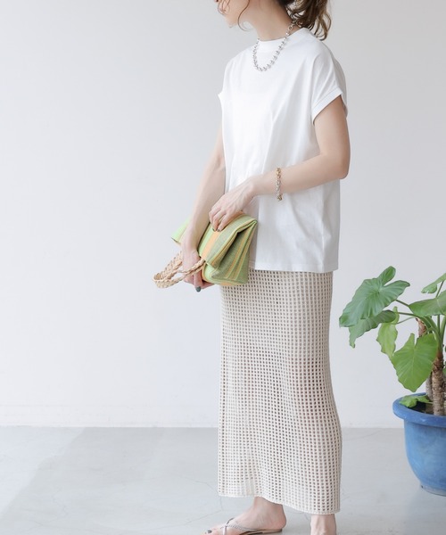 frames RAY CASSIN(フレームスレイカズン)の「WEB限定. メッシュニットスカート(スカート・レディース・ブルー/キナリ・FREE)」の10枚目の写真