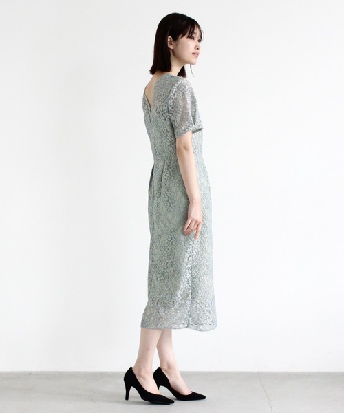 kaene（カエン）の「パイピングレースコクーンドレス（ドレス・レディース・ブラック/サックスブルー/ミント・38/36/34）」の7枚目の写真