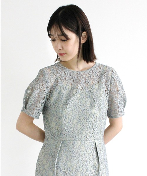 kaene（カエン）の「パイピングレースコクーンドレス（ドレス・レディース・ブラック/サックスブルー/ミント・38/36/34）」の9枚目の写真