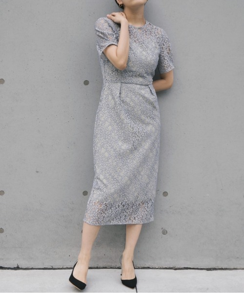 kaene（カエン）の「パイピングレースコクーンドレス（ドレス・レディース・ブラック/サックスブルー/ミント・38/36/34）」の4枚目の写真