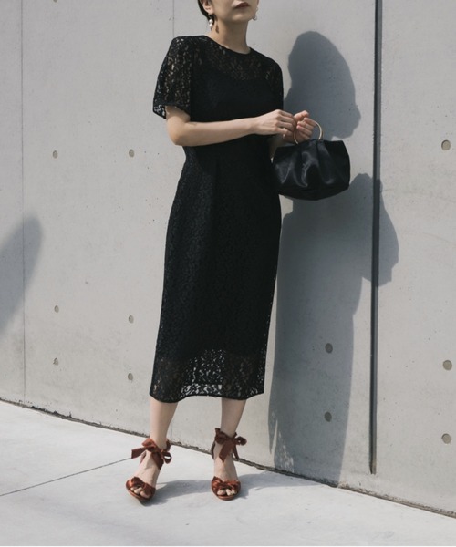 kaene（カエン）の「パイピングレースコクーンドレス（ドレス・レディース・ブラック/サックスブルー/ミント・38/36/34）」の16枚目の写真