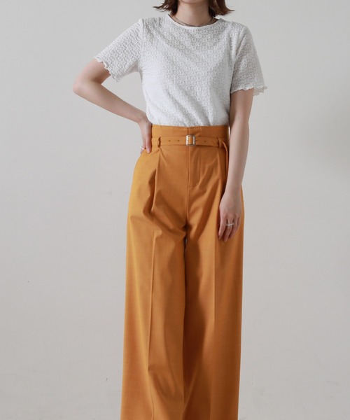 Cheek(チーク)の「ストレッチレーストップス(Tシャツ/カットソー・レディース・ブラック/オフホワイト/イエロー・MEDIUM)」の5枚目の写真