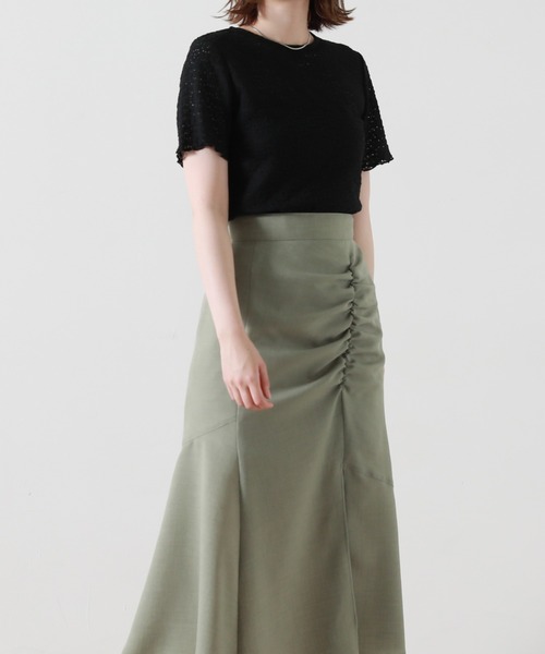 Cheek(チーク)の「ストレッチレーストップス(Tシャツ/カットソー・レディース・ブラック/オフホワイト/イエロー・MEDIUM)」の13枚目の写真
