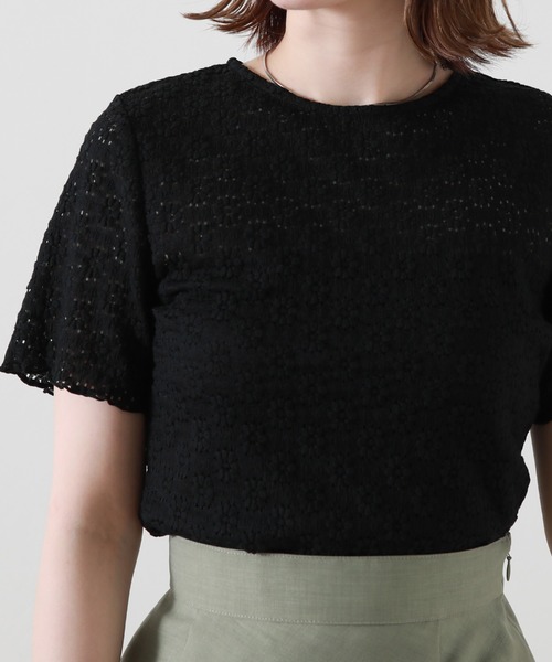 Cheek(チーク)の「ストレッチレーストップス(Tシャツ/カットソー・レディース・ブラック/オフホワイト/イエロー・MEDIUM)」の18枚目の写真