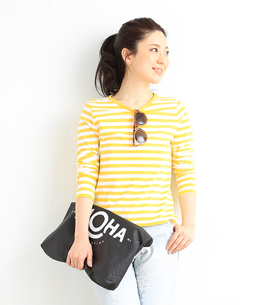 B:MING by BEAMS(ビーミングバイビームス)の「ビーミング by ビームス / ボーダー長袖カットソー(Tシャツ/カットソー・レディース・ブラック/レッド/イエロー/ブルー・ONE SIZE)」の4枚目の写真