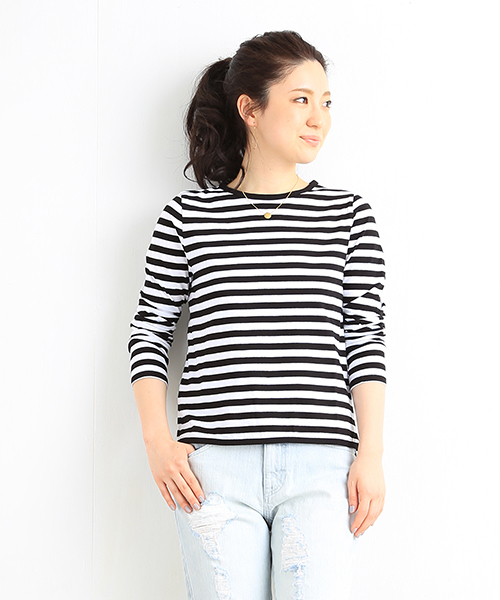 B:MING by BEAMS(ビーミングバイビームス)の「ビーミング by ビームス / ボーダー長袖カットソー(Tシャツ/カットソー・レディース・ブラック/レッド/イエロー/ブルー・ONE SIZE)」の2枚目の写真