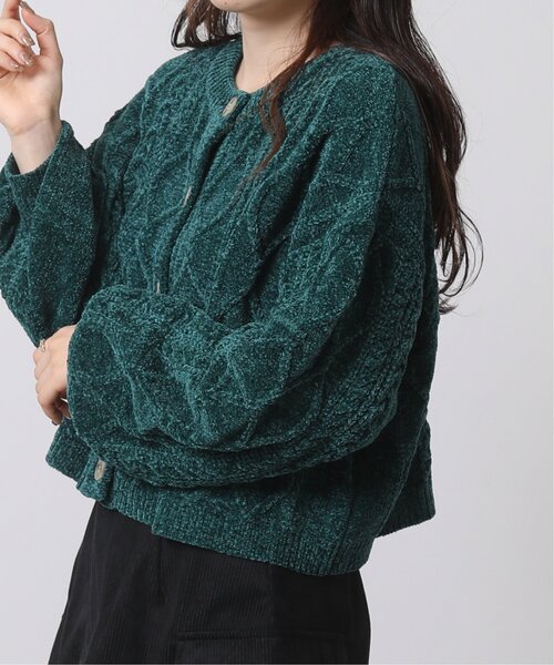 RAY CASSIN（レイカズン）の「ベロアモール袖ボリューム2WAYカーディガン（カーディガン/ボレロ・レディース・キナリ/イエロー/モカ/ピンク/グリーン・FREE）」の7枚目の写真