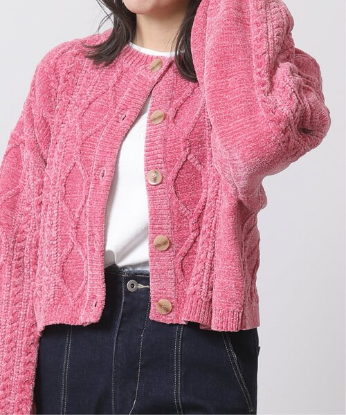 RAY CASSIN（レイカズン）の「ベロアモール袖ボリューム2WAYカーディガン（カーディガン/ボレロ・レディース・キナリ/イエロー/モカ/ピンク/グリーン・FREE）」の11枚目の写真