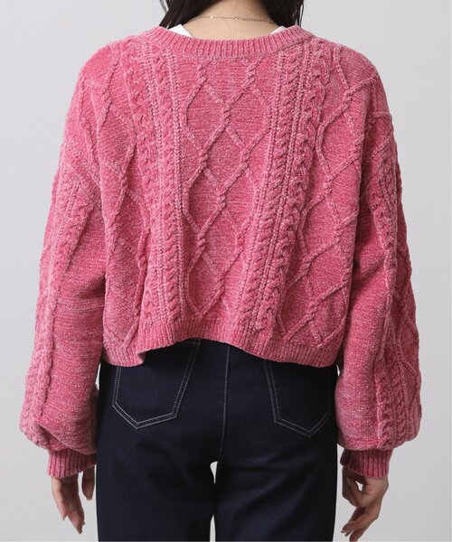 RAY CASSIN（レイカズン）の「ベロアモール袖ボリューム2WAYカーディガン（カーディガン/ボレロ・レディース・キナリ/イエロー/モカ/ピンク/グリーン・FREE）」の15枚目の写真