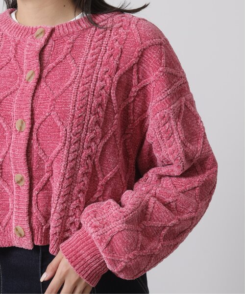 RAY CASSIN（レイカズン）の「ベロアモール袖ボリューム2WAYカーディガン（カーディガン/ボレロ・レディース・キナリ/イエロー/モカ/ピンク/グリーン・FREE）」の18枚目の写真