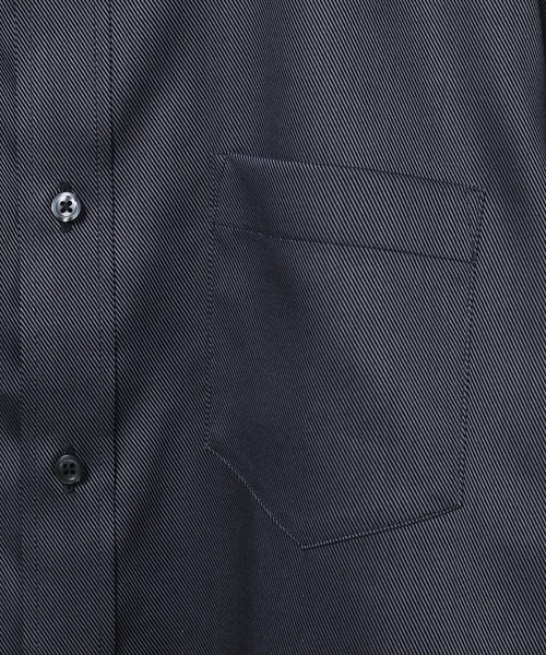 CROWDED CLOSET（クラウデッドクローゼット）の「【EASY CARE(イージーケア)】シャンブレーツイルストレッチシャツ（ビジネスシャツ・メンズ・ブラック/グレー・01/02/03/04）」の17枚目の写真