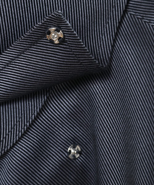 CROWDED CLOSET（クラウデッドクローゼット）の「【EASY CARE(イージーケア)】シャンブレーツイルストレッチシャツ（ビジネスシャツ・メンズ・ブラック/グレー・01/02/03/04）」の13枚目の写真