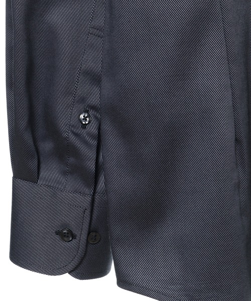 CROWDED CLOSET（クラウデッドクローゼット）の「【EASY CARE(イージーケア)】シャンブレーツイルストレッチシャツ（ビジネスシャツ・メンズ・ブラック/グレー・01/02/03/04）」の15枚目の写真