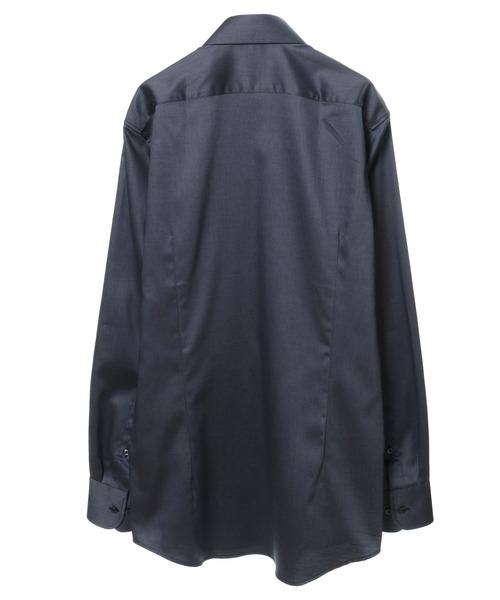 CROWDED CLOSET（クラウデッドクローゼット）の「【EASY CARE(イージーケア)】シャンブレーツイルストレッチシャツ（ビジネスシャツ・メンズ・ブラック/グレー・01/02/03/04）」の11枚目の写真