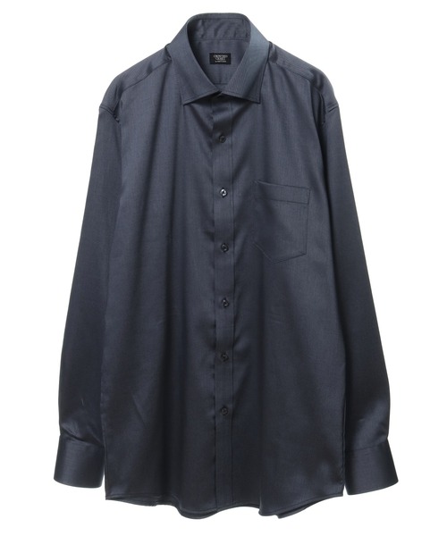 CROWDED CLOSET（クラウデッドクローゼット）の「【EASY CARE(イージーケア)】シャンブレーツイルストレッチシャツ（ビジネスシャツ・メンズ・ブラック/グレー・01/02/03/04）」の9枚目の写真