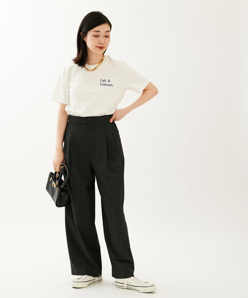 JOURNAL STANDARD SELECT(ジャーナルスタンダードセレクト)の「【LES PETITS BASICS/ルベーシック】 CAFECROISSANT NAVY PR:Tシャツ(Tシャツ/カットソー・レディース・アイボリー・SMALL)」の4枚目の写真