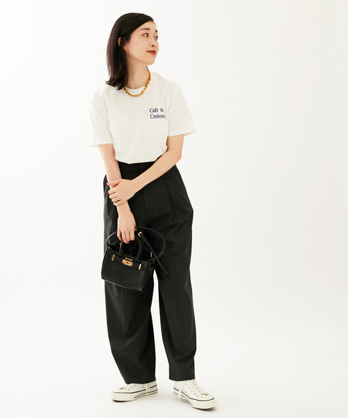 JOURNAL STANDARD SELECT(ジャーナルスタンダードセレクト)の「【LES PETITS BASICS/ルベーシック】 CAFECROISSANT NAVY PR:Tシャツ(Tシャツ/カットソー・レディース・アイボリー・SMALL)」の2枚目の写真