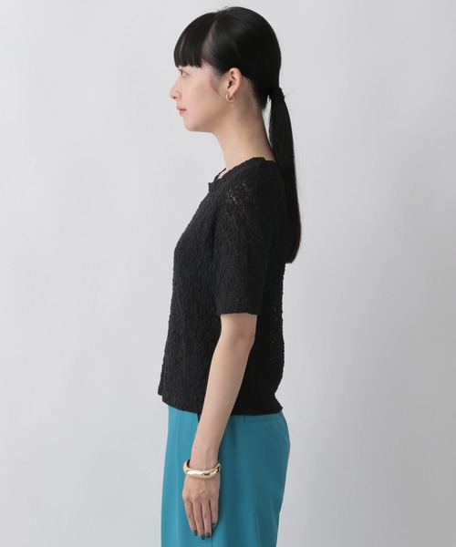 LOWRYS FARM(ローリーズファーム)の「シャーリングTシャツ 349140(Tシャツ/カットソー・レディース・ブルー/アイボリー/ブラック・FREE)」の6枚目の写真