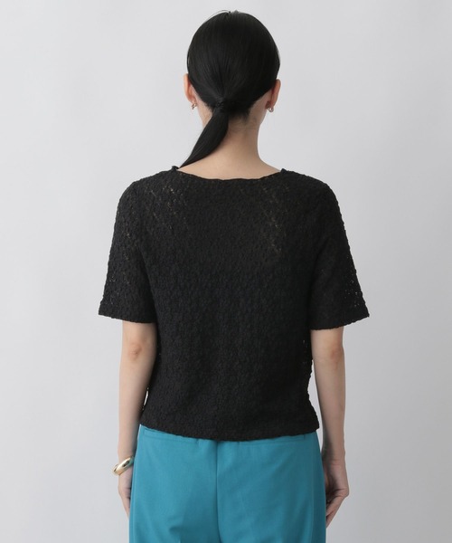 LOWRYS FARM(ローリーズファーム)の「シャーリングTシャツ 349140(Tシャツ/カットソー・レディース・ブルー/アイボリー/ブラック・FREE)」の7枚目の写真