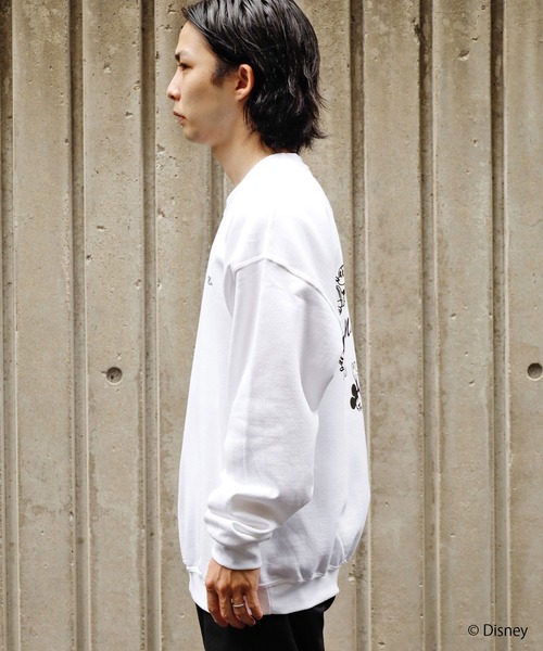 MICKEY MOUSE（ミッキーマウス）の「ROOPTOKYO別注:<MICKEY> CREWNECK SWEAT クルーネックスウェット（スウェット・レディース・ホワイト/ゴールド/アッシュ・M/L/XL）」の4枚目の写真