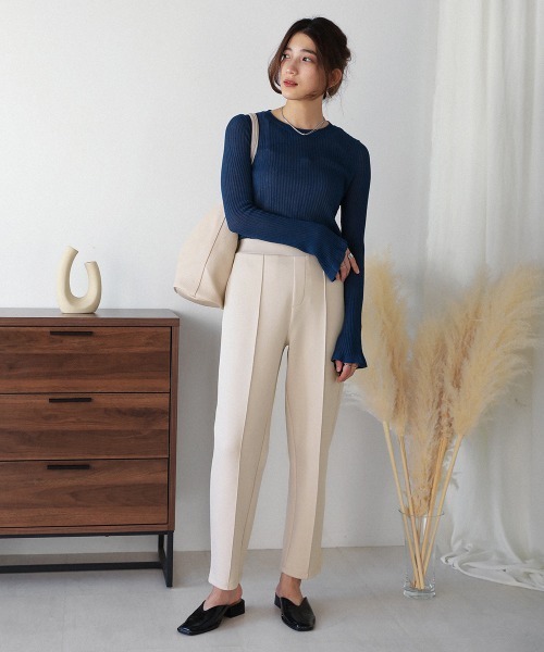 Bou Jeloud（ブージュルード）の「ダンボールピンタックカラーパンツ（その他パンツ・レディース・ブラック/ベージュ/イエロー/ブルー・FREE）」の5枚目の写真