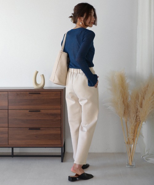 Bou Jeloud（ブージュルード）の「ダンボールピンタックカラーパンツ（その他パンツ・レディース・ブラック/ベージュ/イエロー/ブルー・FREE）」の7枚目の写真