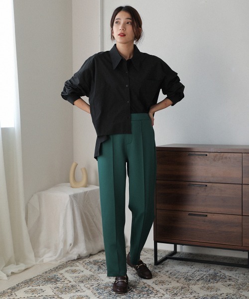 Bou Jeloud（ブージュルード）の「ダンボールピンタックカラーパンツ（その他パンツ・レディース・ブラック/ベージュ/イエロー/ブルー・FREE）」の12枚目の写真