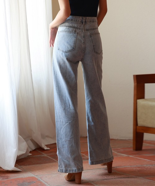 SAISON DE PAPILLON(セゾンドパピヨン)の「ハイライズバギーデニムパンツ(その他パンツ・レディース・ライトブルー/ブルー・S/M/L/XL)」の3枚目の写真