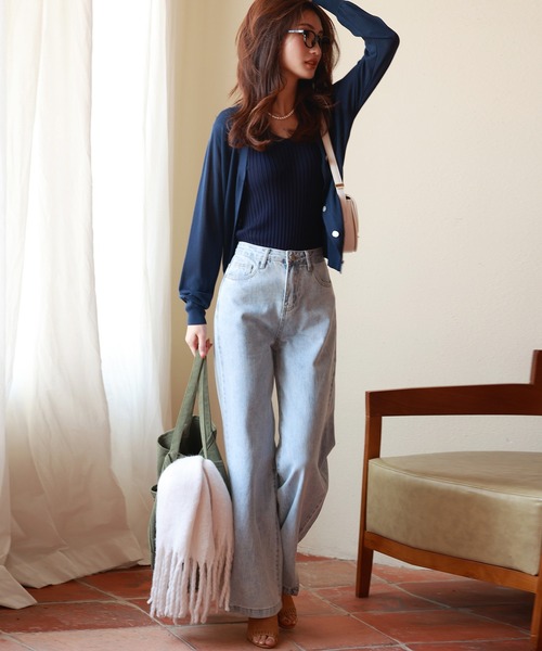 SAISON DE PAPILLON(セゾンドパピヨン)の「ハイライズバギーデニムパンツ(その他パンツ・レディース・ライトブルー/ブルー・S/M/L/XL)」の16枚目の写真