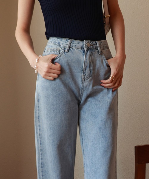 SAISON DE PAPILLON(セゾンドパピヨン)の「ハイライズバギーデニムパンツ(その他パンツ・レディース・ライトブルー/ブルー・S/M/L/XL)」の8枚目の写真