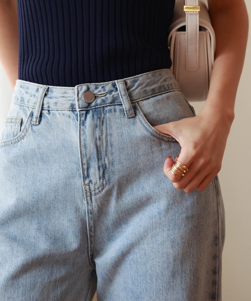 SAISON DE PAPILLON(セゾンドパピヨン)の「ハイライズバギーデニムパンツ(その他パンツ・レディース・ライトブルー/ブルー・S/M/L/XL)」の17枚目の写真