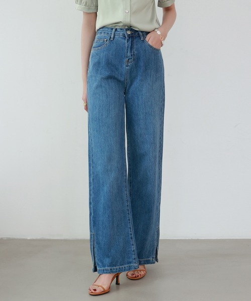 SAISON DE PAPILLON(セゾンドパピヨン)の「ハイライズバギーデニムパンツ(その他パンツ・レディース・ライトブルー/ブルー・S/M/L/XL)」の13枚目の写真