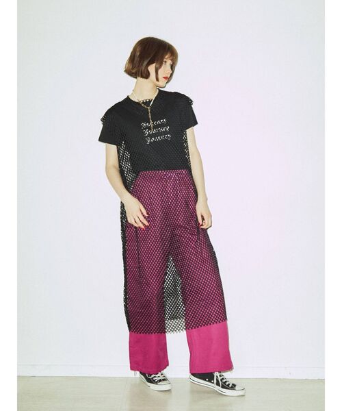 jouetie（ジュエティ）の「メッシュロングタンク【ワンピース】（ワンピース・レディース・ブラック/ピンク/グリーン/ブルー・MEDIUM）」の2枚目の写真