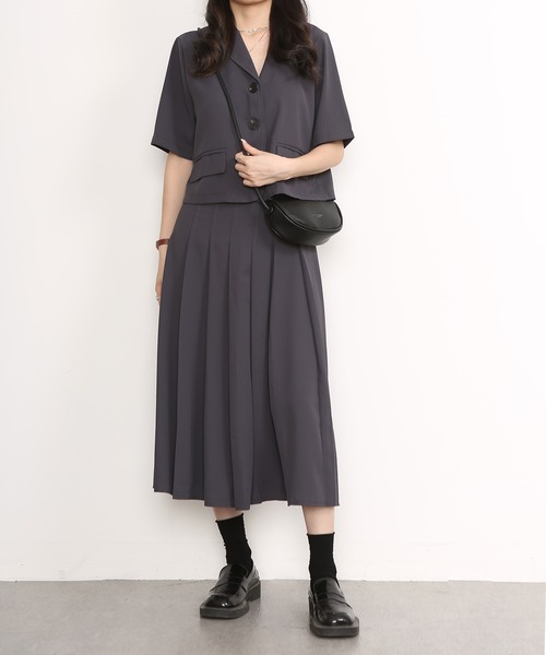 MAISON DE THERESE(メゾン ド テレーズ)の「セットアップ(ジャケット+スカート)(セットアップ・レディース・アイボリー/グレー・M/L)」の4枚目の写真