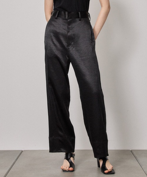 PUBLIC TOKYO（パブリックトウキョウ）の「クレーターサテンストレートパンツ/ウォッシャブル（その他パンツ・レディース・ブラック/ライム・FREE）」の6枚目の写真