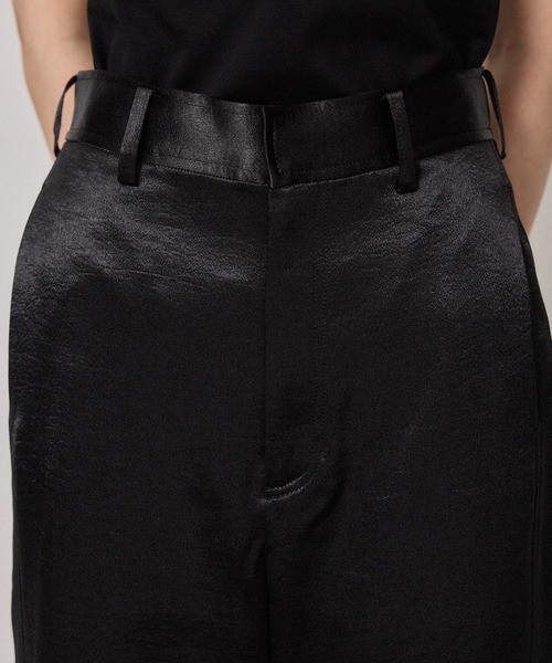 PUBLIC TOKYO（パブリックトウキョウ）の「クレーターサテンストレートパンツ/ウォッシャブル（その他パンツ・レディース・ブラック/ライム・FREE）」の11枚目の写真